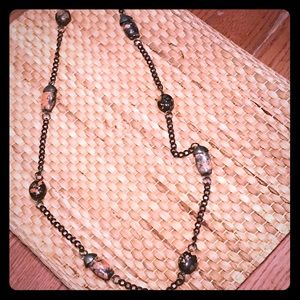 New:  long gunmetal artistic necklace